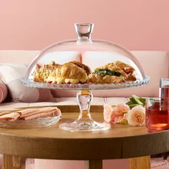 Alzata in vetro Porta Dessert con campana Linea Patisserie
