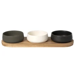 Antipastiera con 3 Ciotole Linea Acacia 30x10 cm