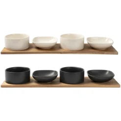 Antipastiera con 4 Ciotole Linea Acacia 50x13 cm