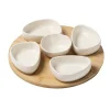 Antipastiera in Bamboo con Ciotole in New Bone China Linea Natura diametro 27 cm