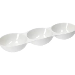 Antipastiera in ceramica 3 posti bianca