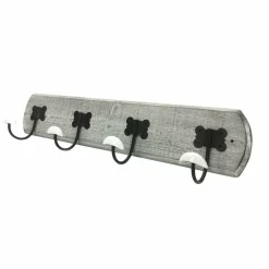 Appendiabiti in legno colore grigio 4 posti