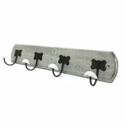 Appendiabiti in legno colore grigio 4 posti
