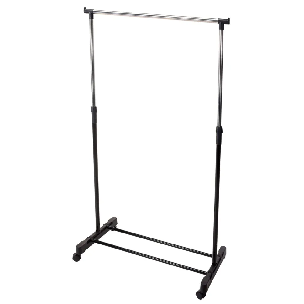 Appendiabiti Stand Regolabile con Ruote in Acciaio