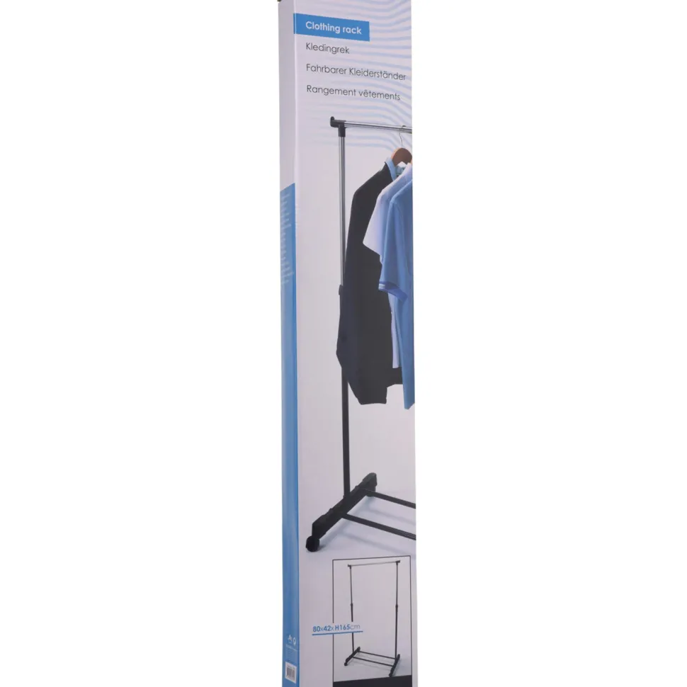Appendiabiti Stand Regolabile con Ruote in Acciaio