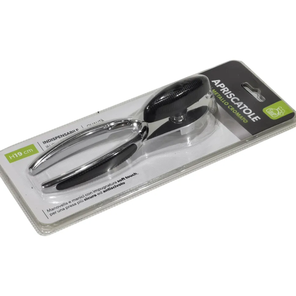 Apriscatole in metallo cromato h19 cm