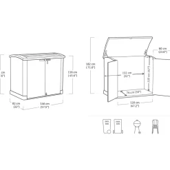 Armadio Box Attrezzi da giardino beige Store It Out Arc 1200L