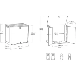 Armadio Box attrezzi da giardino beige Store It Out Midi 880L