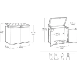 Armadio Box attrezzi da giardino grigio Elite Store