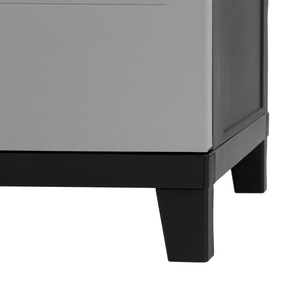 Armadio per raccolta differenziata Prime 3 Scomparti Antracite Scuro/Grigio Tortora h88x66x40 cm