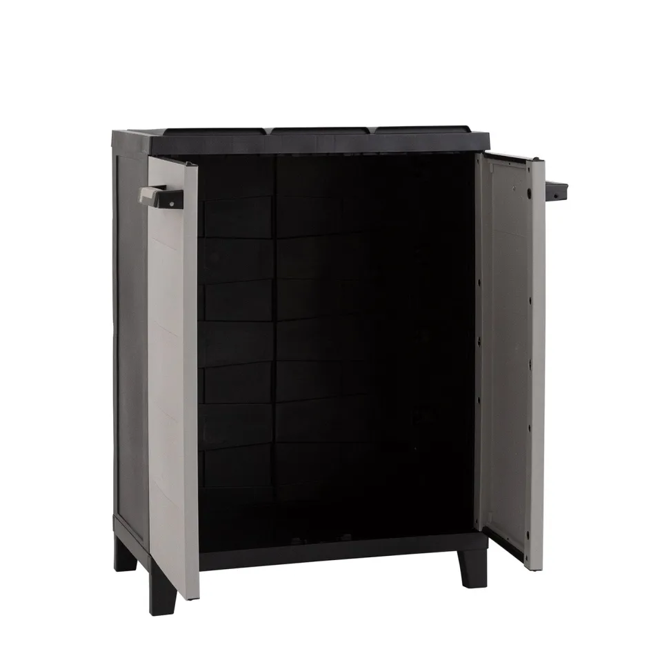 Armadio per raccolta differenziata Prime 3 Scomparti Antracite Scuro/Grigio Tortora h88x66x40 cm