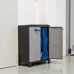 Armadio per raccolta differenziata Prime 3 Scomparti Antracite Scuro/Grigio Tortora h88x66x40 cm