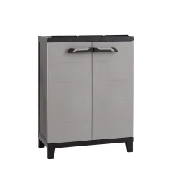 Armadio per raccolta differenziata Prime 3 Scomparti Antracite Scuro/Grigio Tortora h88x66x40 cm