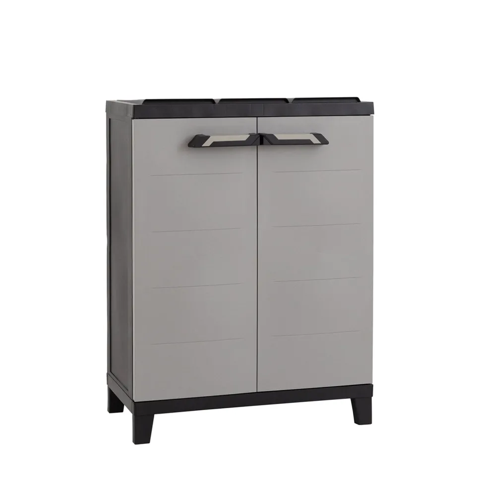 Armadio per raccolta differenziata Prime 3 Scomparti Antracite Scuro/Grigio Tortora h88x66x40 cm