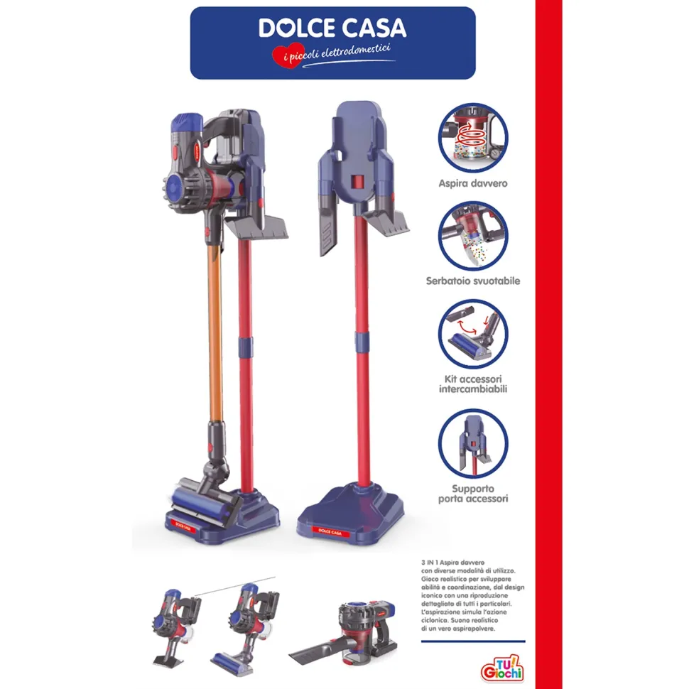 Aspirapolvere Giocattolo senza fili con kit accessori 3 in 1