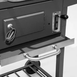 Barbecue a Carbone con Coperchio e Termometro Integrato