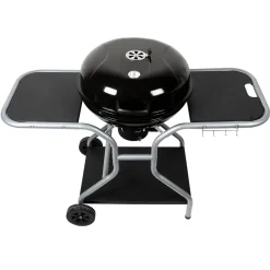 Barbecue a Carbone con Coperchio Smaltato e Griglie in Acciaio Cromato