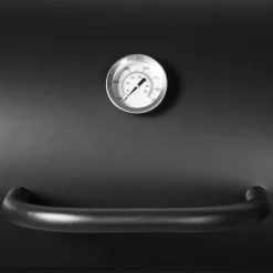 Barbecue a Carbone con Griglie in Acciaio Inox e Coperchio con Ruote e Termometro
