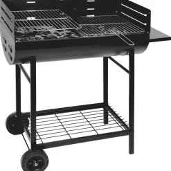 Barbecue con griglie in metallo cromato