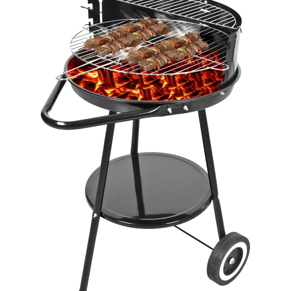 Barbecue Tondo Nero con ruote