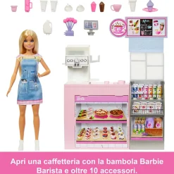 Barbie Caffetteria Playset con Bambola barista e Accessori