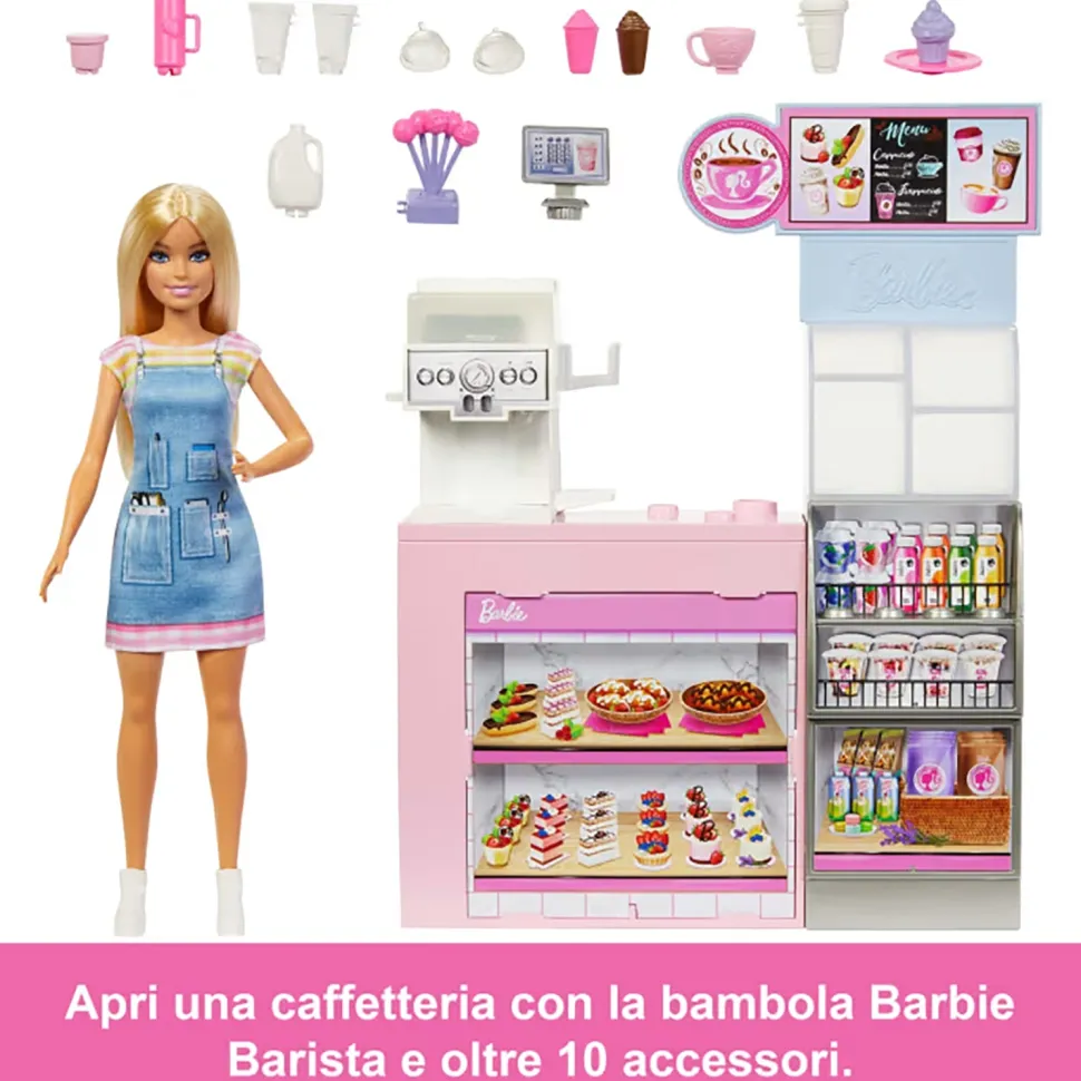 Barbie Caffetteria Playset con Bambola barista e Accessori