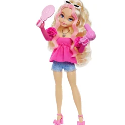 Barbie Dream Besties Bambola Malibu con 8 Accessori a Tema Capelli & Make-Up