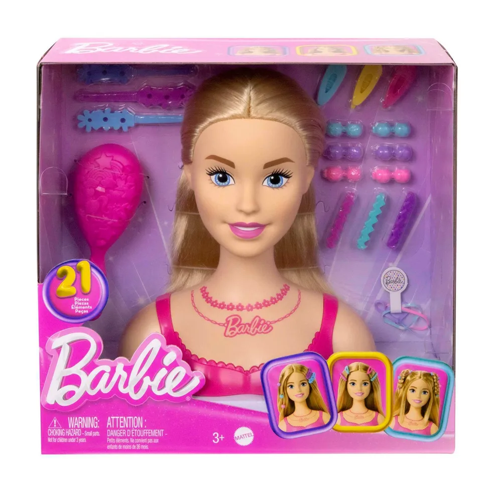 Barbie Testa Pettinabile con Capelli Biondi e 20 Accessori Colorati