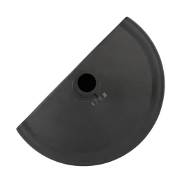 Base Ombrellone semicircolare a parete nera in polietilene e cemento 8 kg