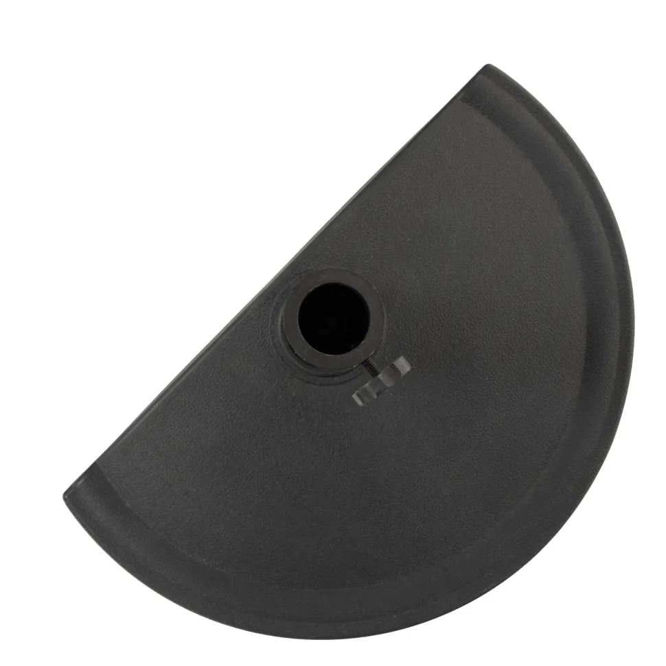 Base Ombrellone semicircolare a parete nera in polietilene e cemento 8 kg