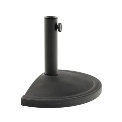 Base Ombrellone semicircolare a parete nera in polietilene e cemento 8 kg