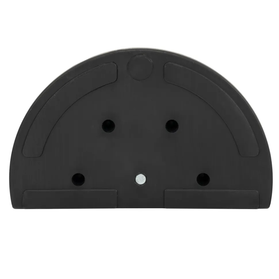 Base Ombrellone semicircolare a parete nera in polietilene e cemento 8 kg