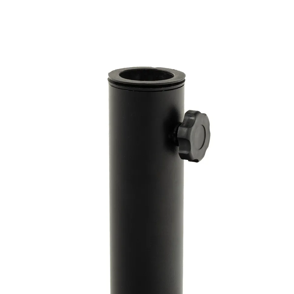 Base Ombrellone semicircolare a parete nera in polietilene e cemento 8 kg