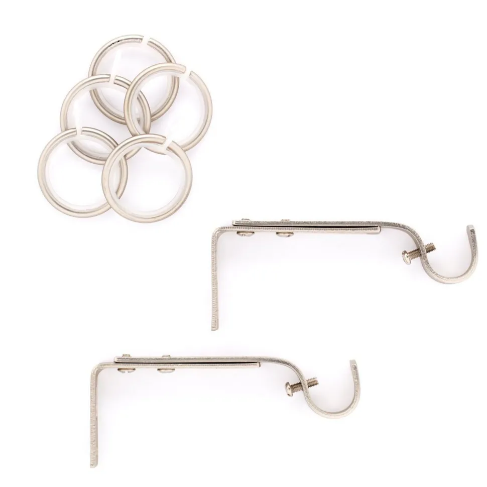Bastone tenda acciaio satinato terminale Palla Linea Oro