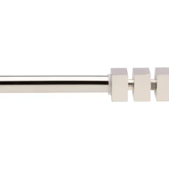 Bastone tenda acciaio satinato terminale Quadro Linea Oro