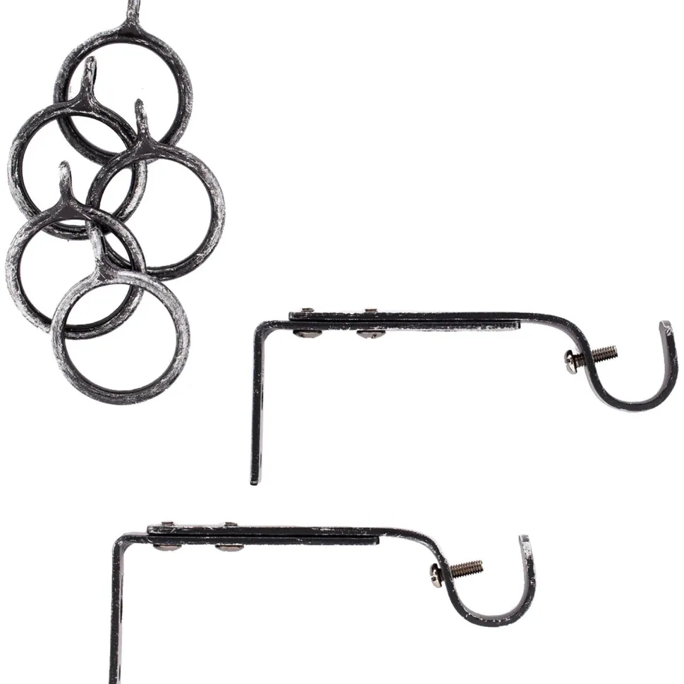 Bastone tenda nero silver terminale Spirale