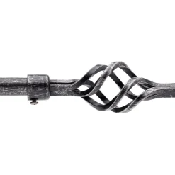 Bastone tenda nero silver terminale Spirale