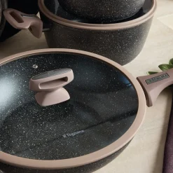 Batteria di Pentole e Padelle 8 Pezzi Effetto Pietra in Alluminio Forgiato Class Stone