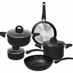 Batteria di Pentole e Padelle Linea Rock in Black