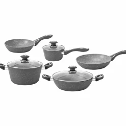 Batteria di pentole 8 pezzi con coperchi in vetro e fondo a induzione Linea CookStone