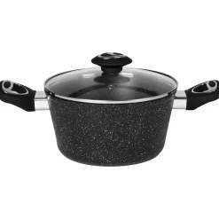 Batteria di Pentole 10 pezzi Effetto Pietra in Alluminio Pressofuso CookStone
