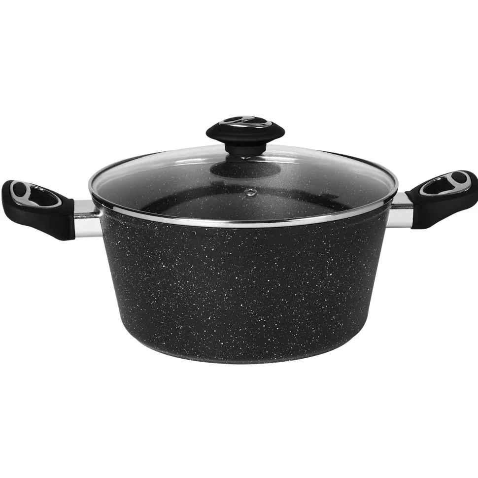 Batteria di Pentole 10 pezzi Effetto Pietra in Alluminio Pressofuso CookStone