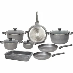 Batteria di Pentole 12 Pezzi in alluminio grigio Linea Phaetra Style