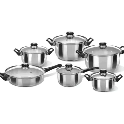 Batteria di Pentole 12 pezzi in acciaio Linea Stile Mediterraneo