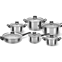 Batteria di Pentole 12 pezzi in acciaio Linea Stile Mediterraneo