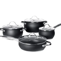 Batteria di Pentole 8 pezzi in acciaio inox Linea BlackCook