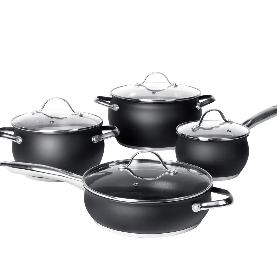 Batteria di Pentole 8 pezzi in acciaio inox Linea BlackCook