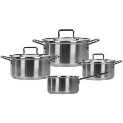 Batteria di Pentole 7 pezzi isabelle in Acciaio Inox con Fondo Full Induction