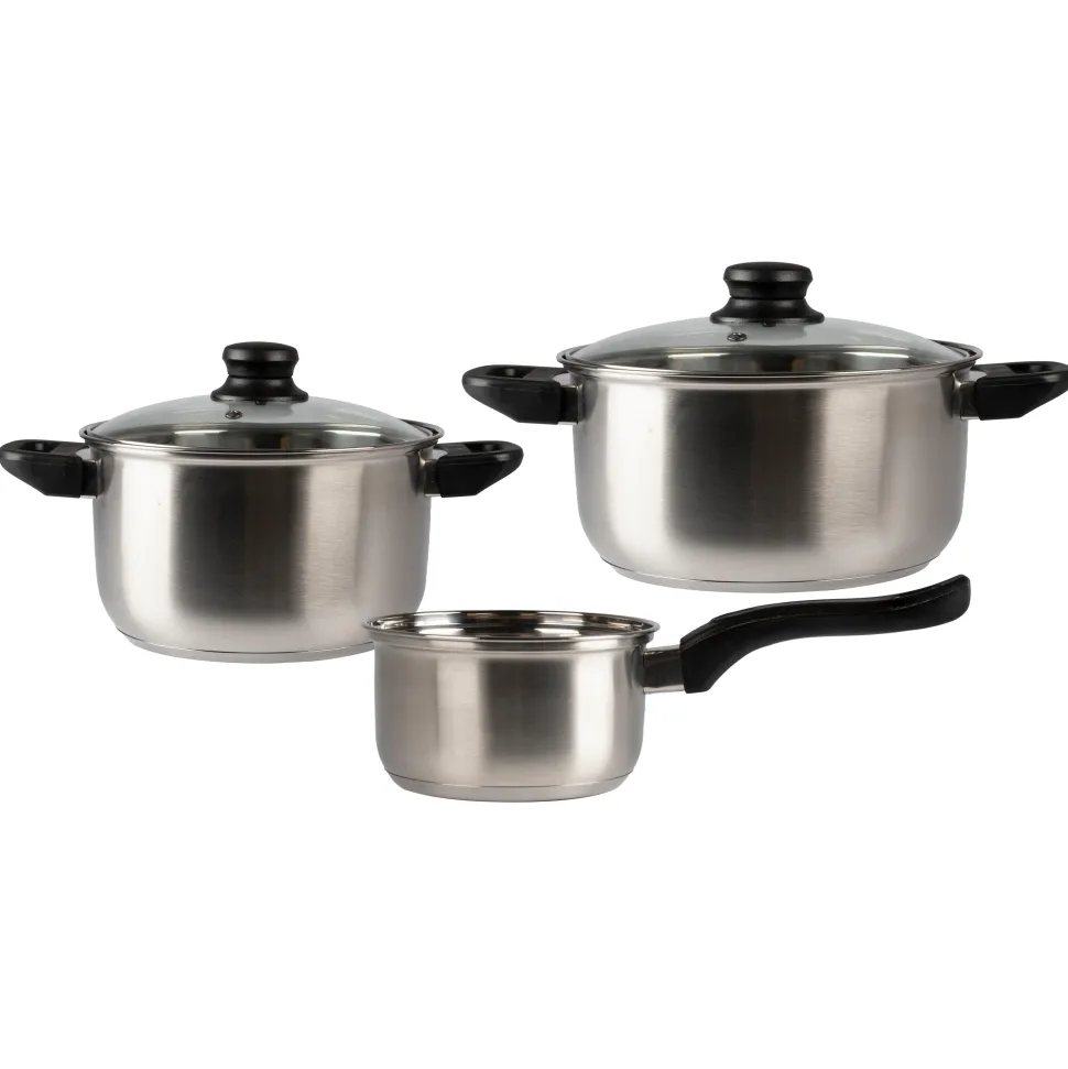 Batteria di Pentole 5 pezzi Magnifica in Acciaio Inox con Fondo Full Induction