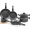 Batteria pentole e padelle 9 pezzi Linea Grey Cook